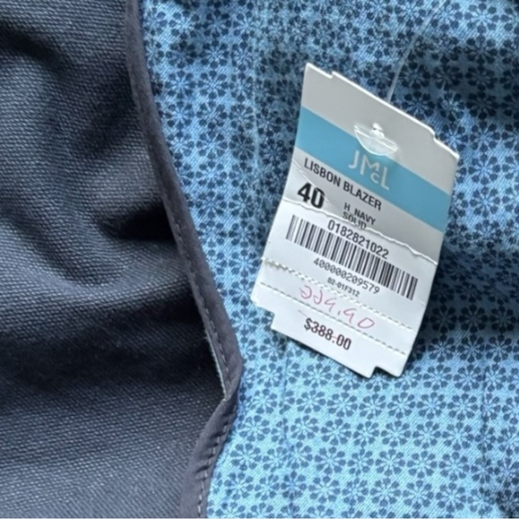 J. McLaughlin Lisbon H Navy solid soft cotton blend unstructured blazer| size 40 - Picture 15 of 16